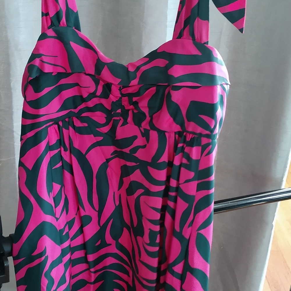 Marc Jacobs magenta tie sleeve midi dress